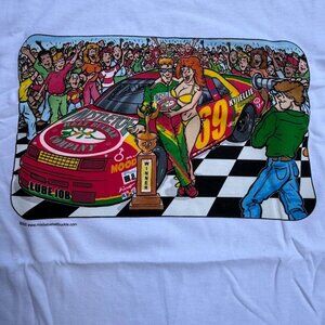 Vintage Racing Shirt Small Funny Adult Humor Cartoon Cars Retro